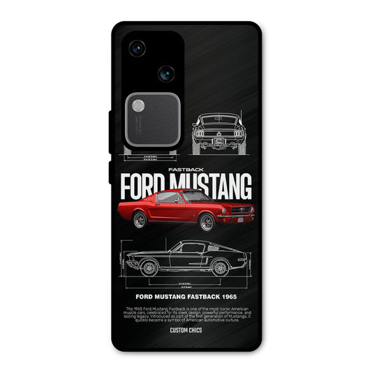Retro Mustang Vivo V30 Mobile Back Cover - Car&Bike PrintShield Case