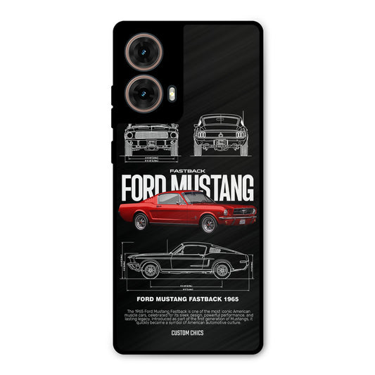 Retro Mustang Moto G85 Mobile Back Cover - Car&Bike PrintShield Case