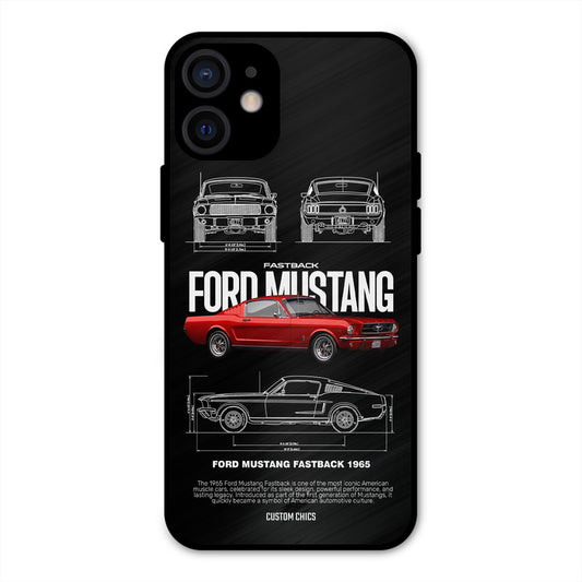 Retro Mustang iPhone 12 Mini Mobile Back Cover - Car&Bike PrintShield Case