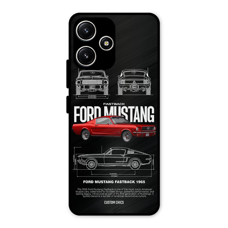 Retro Mustang Redmi 12 5G Mobile Back Cover - Car&Bike PrintShield Case