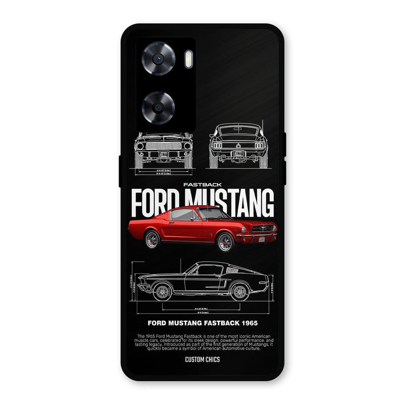 Retro Mustang Oppo A57 2022 Mobile Back Cover - Car&Bike PrintShield Case