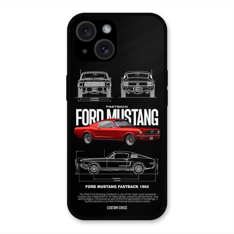 Retro Mustang iPhone 15 Plus Mobile Back Cover - Car&Bike PrintShield Case