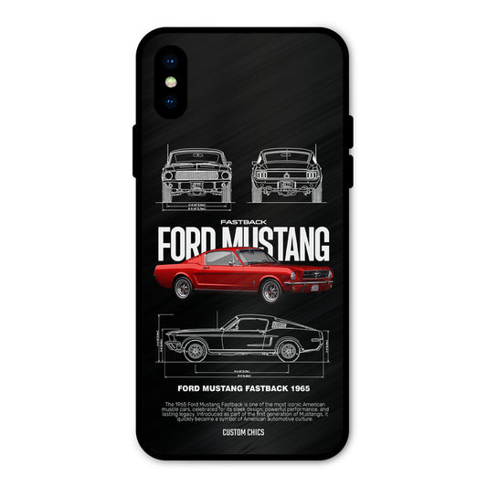 Retro Mustang iPhone X Mobile Back Cover - Car&Bike PrintShield Case