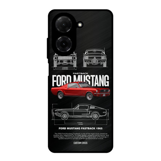 Retro Mustang Poco C71 Mobile Back Cover - Car&Bike PrintShield Case