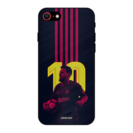 Retro Style Messi iPhone SE 2020 Mobile Back Cover - Sports PrintShield Case