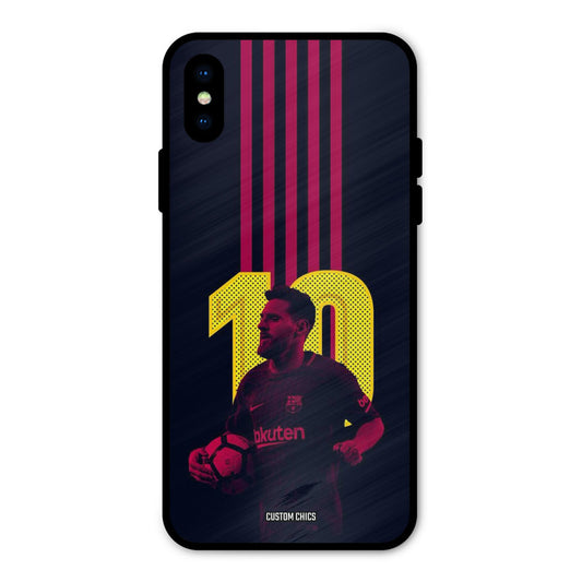 Retro Style Messi iPhone X Mobile Back Cover - Sports PrintShield Case