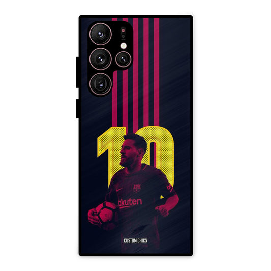 Retro Style Messi Samsung Galaxy S22 Ultra Mobile Back Cover - Sports PrintShield Case