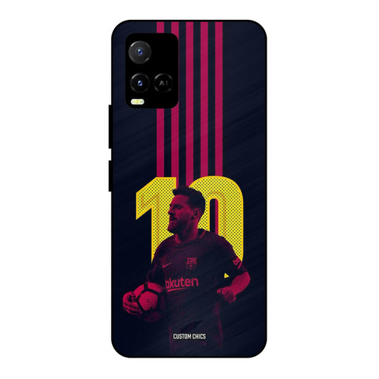 Retro Style Messi Vivo Y33s Mobile Back Cover - Sports PrintShield Case