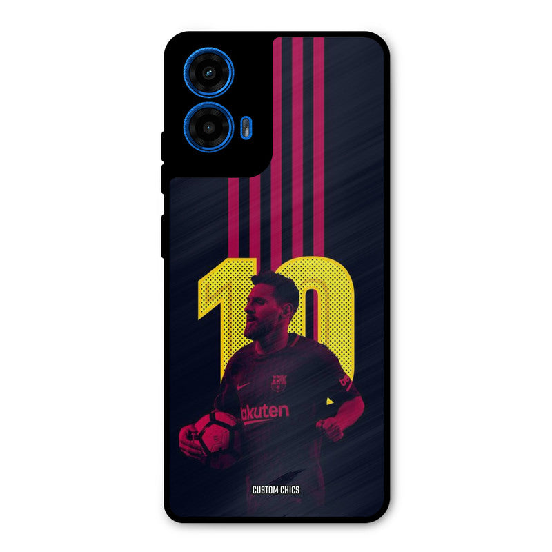Retro Style Messi Moto G45 Mobile Back Cover - Sports PrintShield Case