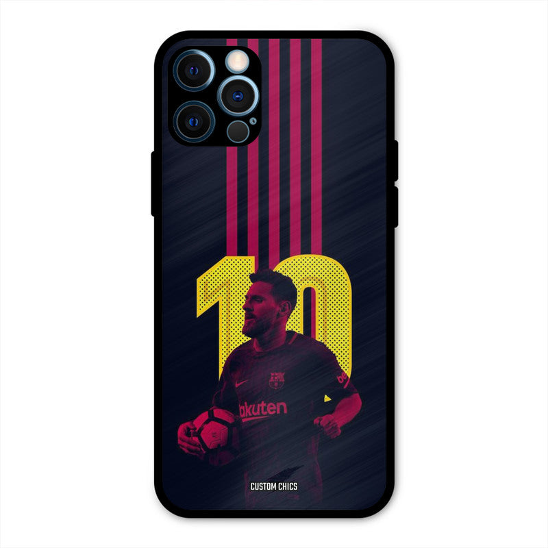 Retro Style Messi  iPhone 12 Pro Mobile Back Cover - Sports PrintShield Case