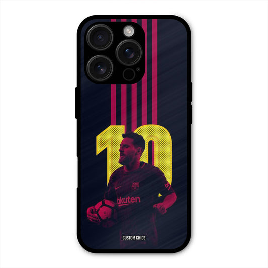 Retro Style Messi  iPhone 16 Pro Mobile Back Cover - Sports PrintShield Case