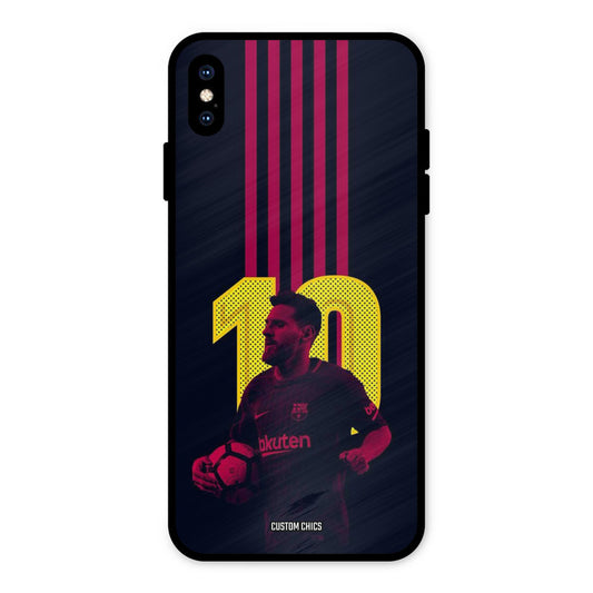 Retro Style Messi iPhone XS Max Mobile Back Cover - Sports PrintShield Case