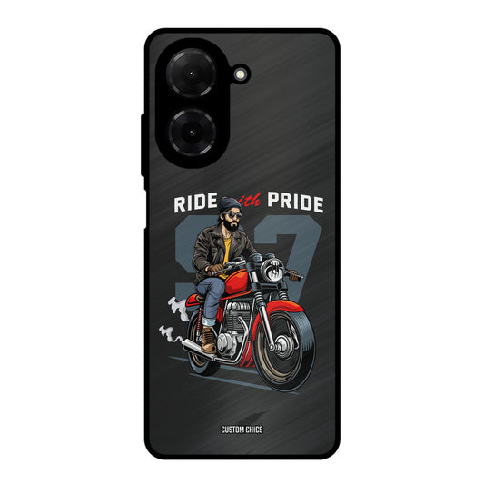 Ride With Pride Poco C71 Mobile Back Cover - Car&Bike PrintShield Case