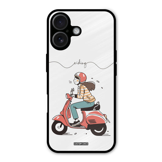 Rider Girl iPhone 16 Mobile Back Cover - Car&Bike PrintShield Case
