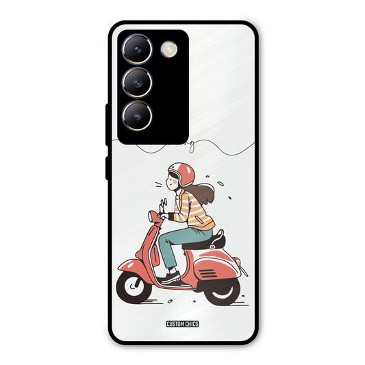 Rider Girl Vivo Y200e Mobile Back Cover - Car&Bike PrintShield Case