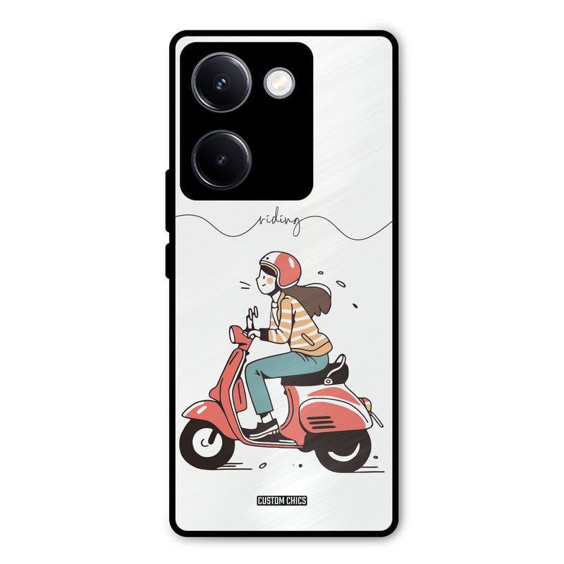 Rider Girl Vivo Y300 Plus Mobile Back Cover - Car&Bike PrintShield Case