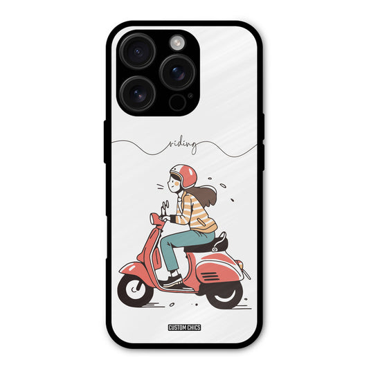 Rider Girl iPhone 16 Pro Mobile Back Cover - Car&Bike PrintShield Case