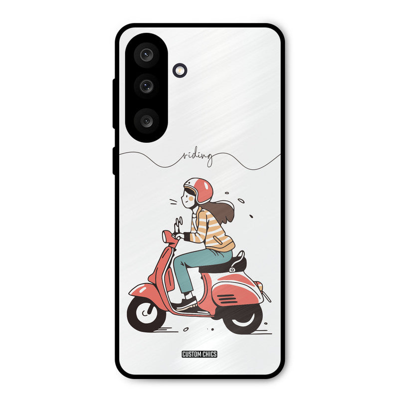 Rider Girl Samsung Galaxy M56 Mobile Back Cover - Car&Bike PrintShield Case