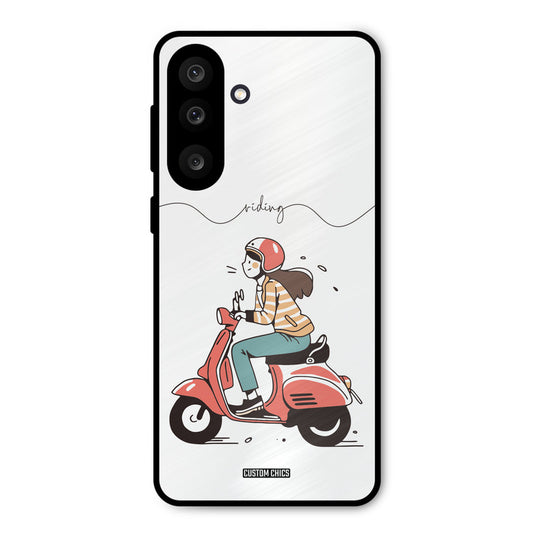 Rider Girl Samsung Galaxy M56 Mobile Back Cover - Car&Bike PrintShield Case