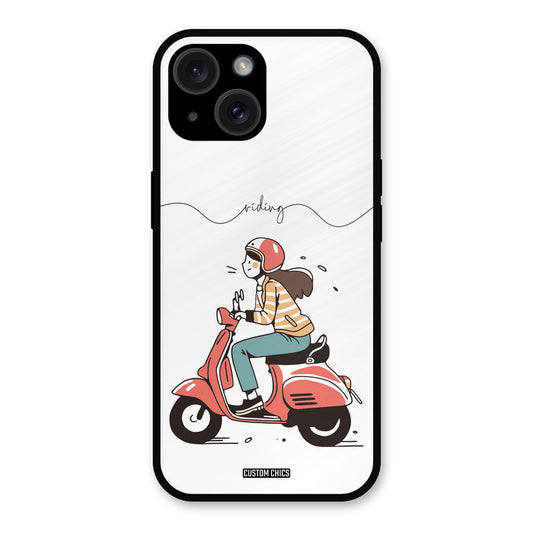 Rider Girl iPhone 15 Mobile Back Cover - Car&Bike PrintShield Case