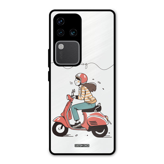 Rider Girl Vivo V30 Pro Mobile Back Cover - Car&Bike PrintShield Case