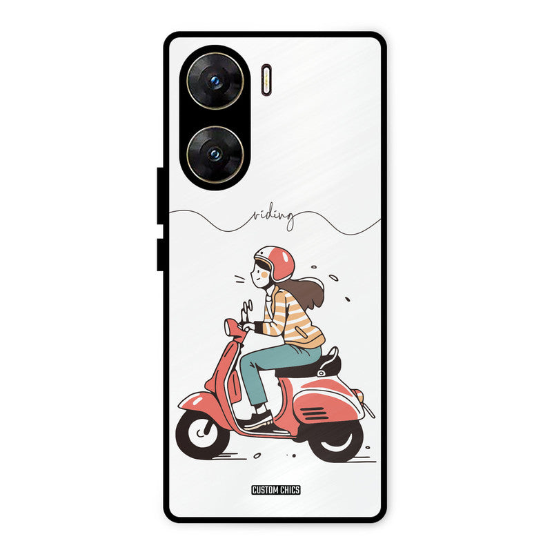Rider Girl Vivo V29e Mobile Back Cover - Car&Bike PrintShield Case