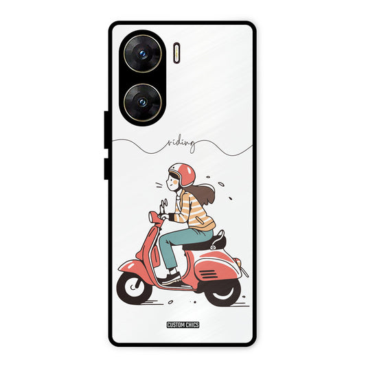 Rider Girl Vivo V29e Mobile Back Cover - Car&Bike PrintShield Case