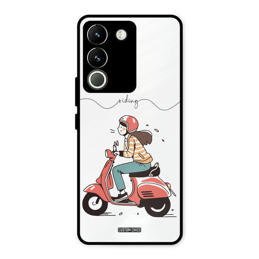 Rider Girl Vivo Y200 Mobile Back Cover - Car&Bike PrintShield Case