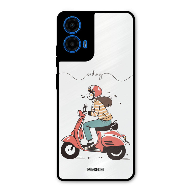 Rider Girl Moto G45 Mobile Back Cover - Car&Bike PrintShield Case