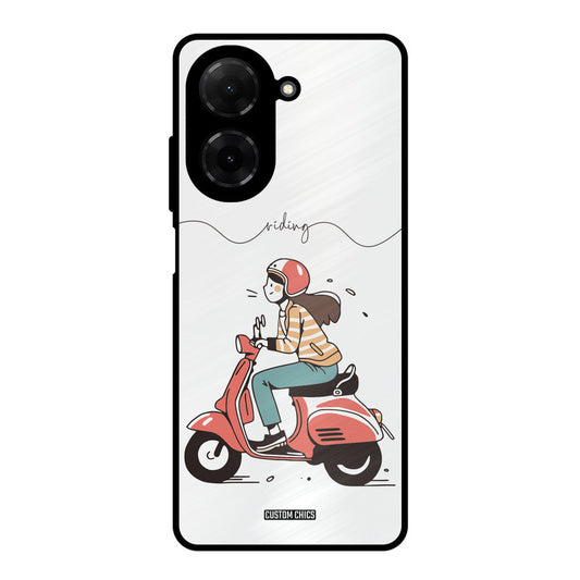 Rider Girl Poco C71 Mobile Back Cover - Car&Bike PrintShield Case