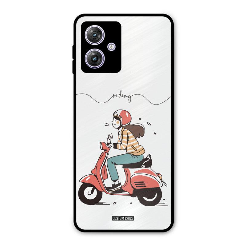 Rider Girl Moto G54 Mobile Back Cover - Car&Bike PrintShield Case