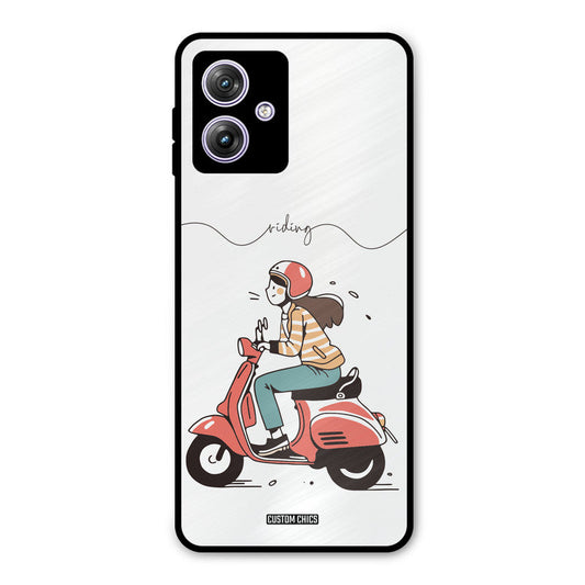 Rider Girl Moto G54 Mobile Back Cover - Car&Bike PrintShield Case