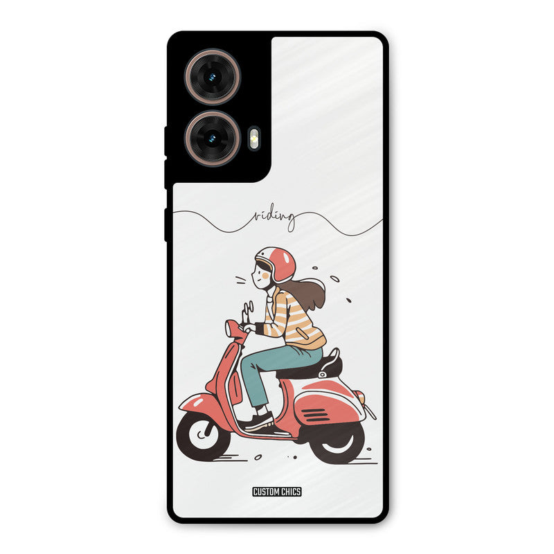 Rider Girl Moto G85 Mobile Back Cover - Car&Bike PrintShield Case