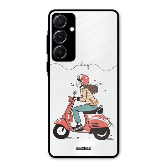 Rider Girl Samsung Galaxy A55 5G Mobile Back Cover - Car&Bike PrintShield Case
