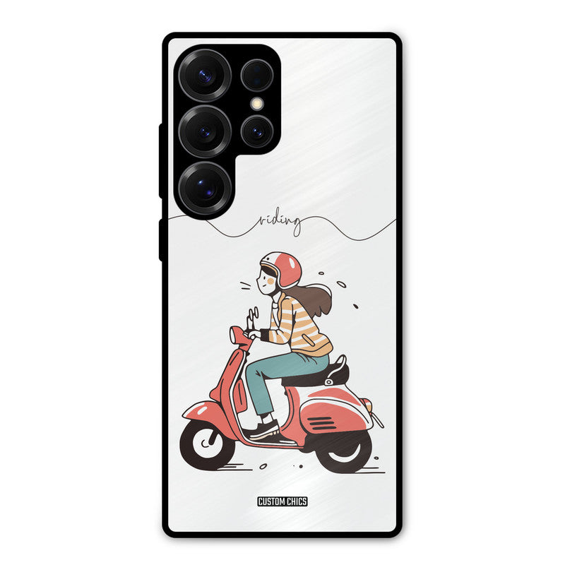 Rider Girl Samsung Galaxy S25 Ultra Mobile Back Cover - Car&Bike PrintShield Case