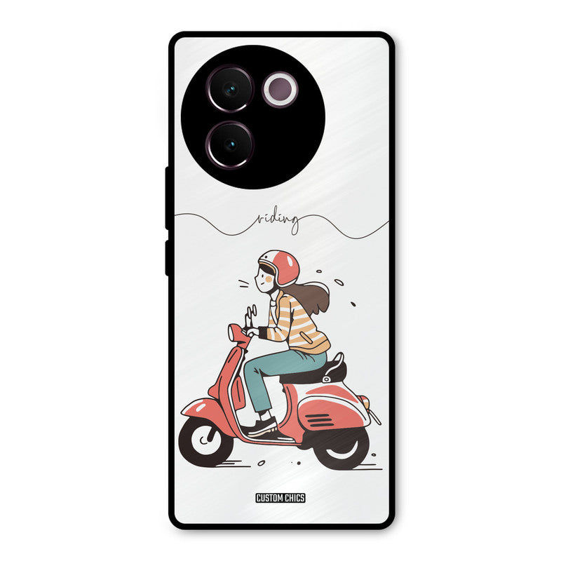 Rider Girl Vivo V30e Mobile Back Cover - Car&Bike PrintShield Case