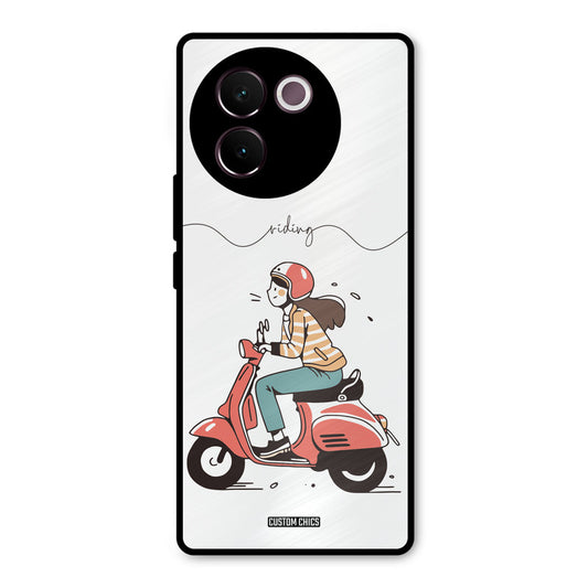Rider Girl Vivo V30e Mobile Back Cover - Car&Bike PrintShield Case
