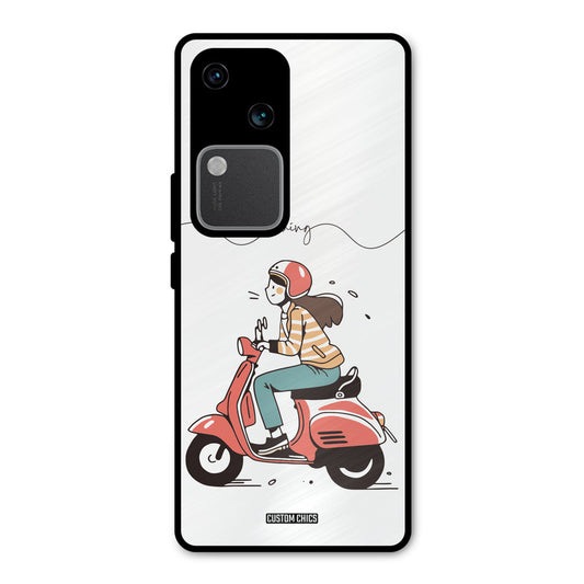 Rider Girl Vivo V30 Mobile Back Cover - Car&Bike PrintShield Case