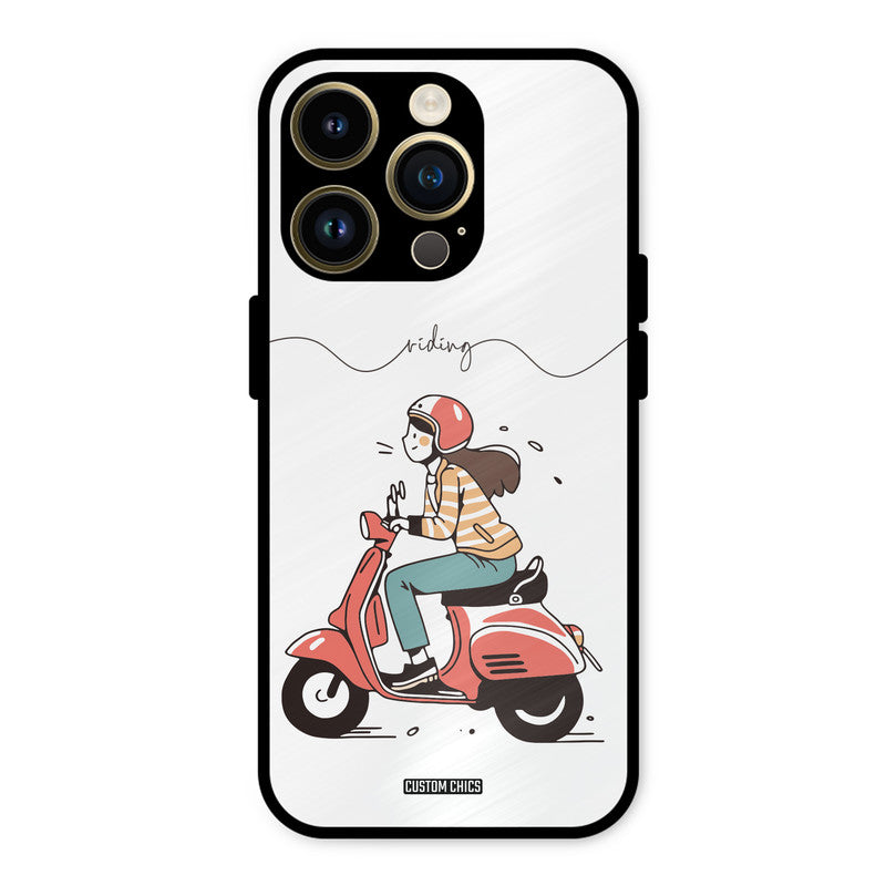 Rider Girl iPhone 14 Pro Mobile Back Cover - Car&Bike PrintShield Case