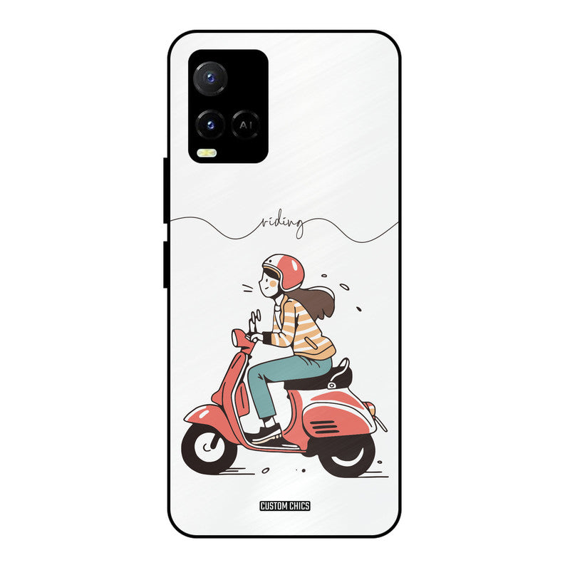 Rider Girl Vivo Y33s Mobile Back Cover - Car&Bike PrintShield Case