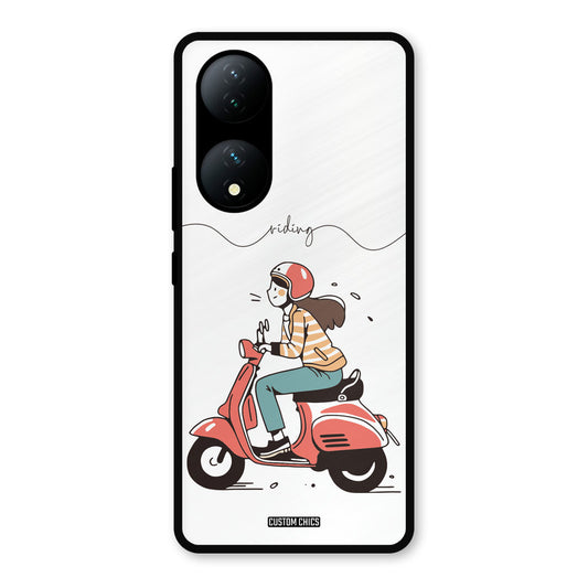 Rider Girl Vivo Y100 Mobile Back Cover - Car&Bike PrintShield Case