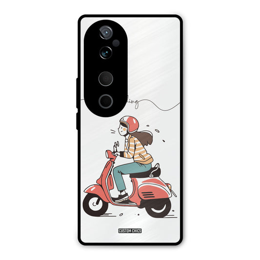 Rider Girl Vivo V40 Pro Mobile Back Cover - Car&Bike PrintShield Case