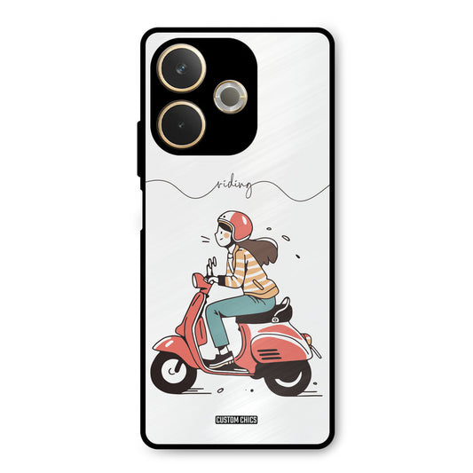 Rider Girl Oppo A5 Pro Mobile Back Cover - Car&Bike PrintShield Case