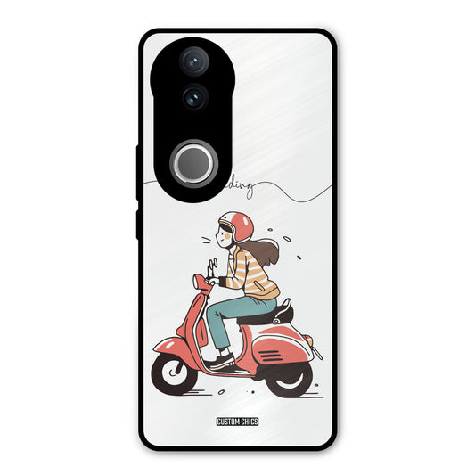 Rider Girl Vivo V50 Mobile Back Cover - Car&Bike PrintShield Case