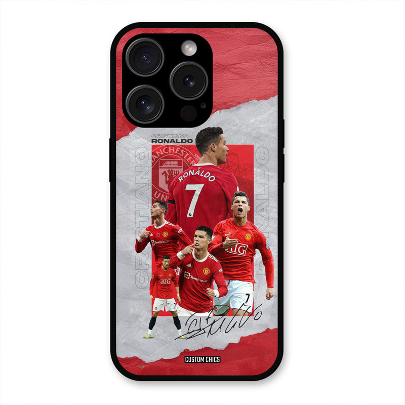 Ronaldo Autograph  iPhone 15 Pro Mobile Back Cover - Sports PrintShield Case