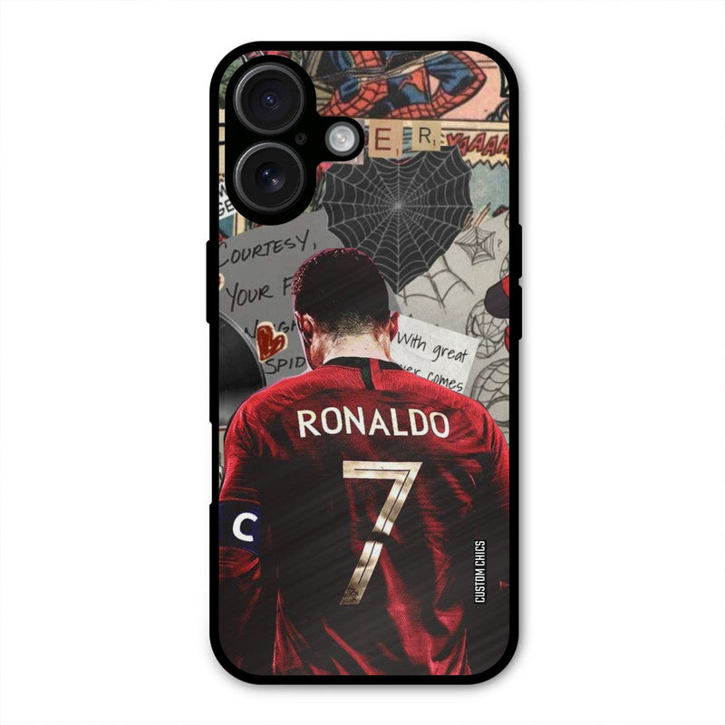 Ronaldo Comic  iPhone 16 Mobile Back Cover - Sports PrintShield Case