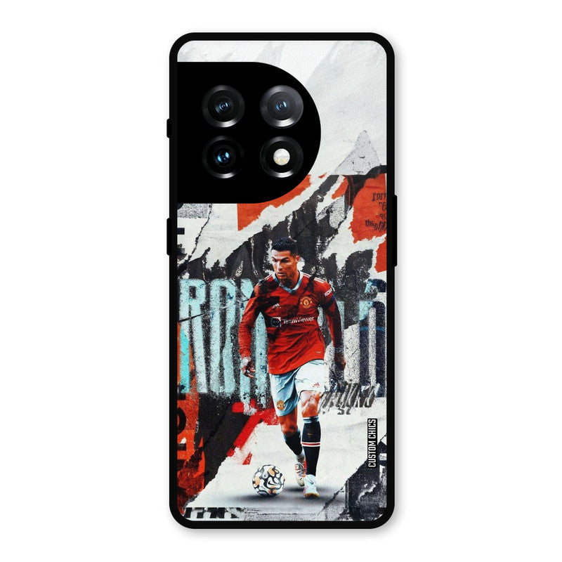 Ronaldo Paper Art OnePlus 11 Mobile Back Cover - Sports PrintShield Case
