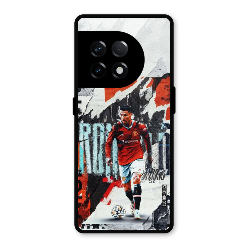 Ronaldo Paper Art OnePlus 11R Mobile Back Cover - Sports PrintShield Case