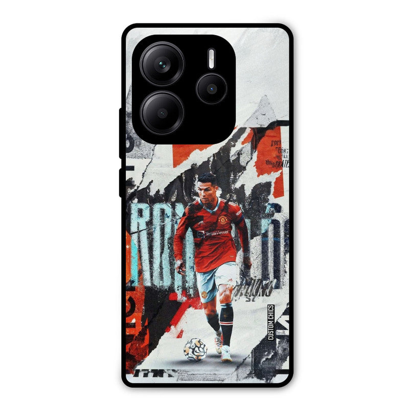 Ronaldo Paper Art Redmi Note 14 Mobile Back Cover - Sports PrintShield Case