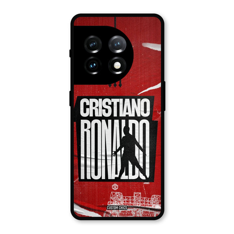 Ronaldo Red Paper Art OnePlus 11 Mobile Back Cover - Sports PrintShield Case